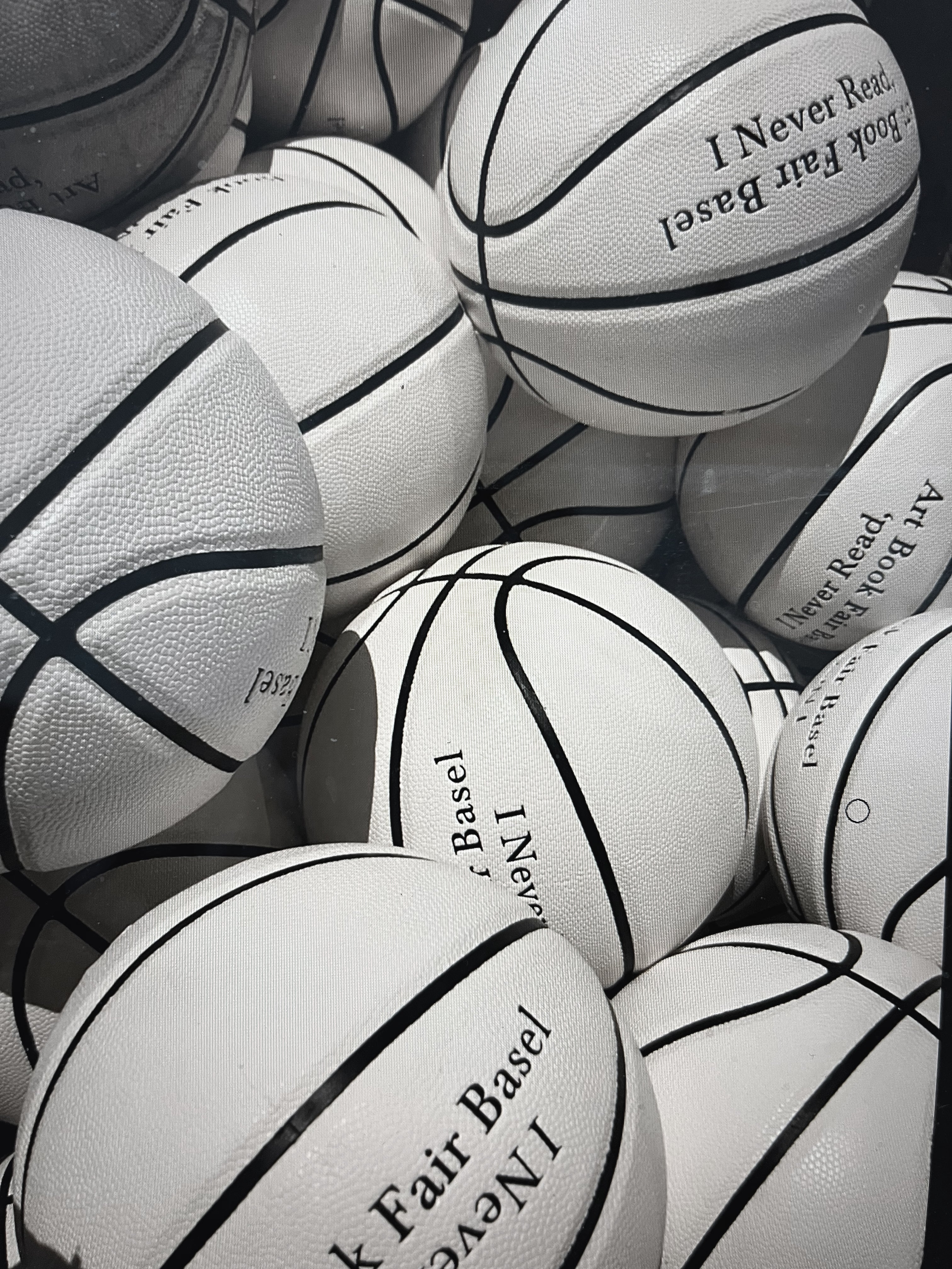White basketball with logo